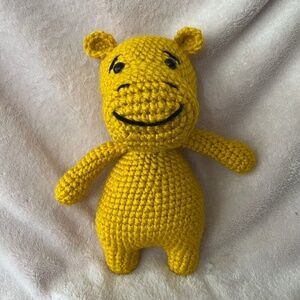 Crocheted Yellow Hippo